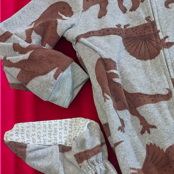 *0179 blanket sleeper dino pajama fleece boys 3T - Picture 2 of 2